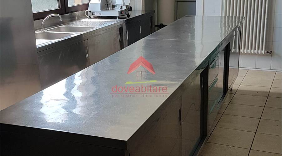 piano lavoro inox + lavandino a 2 vasche